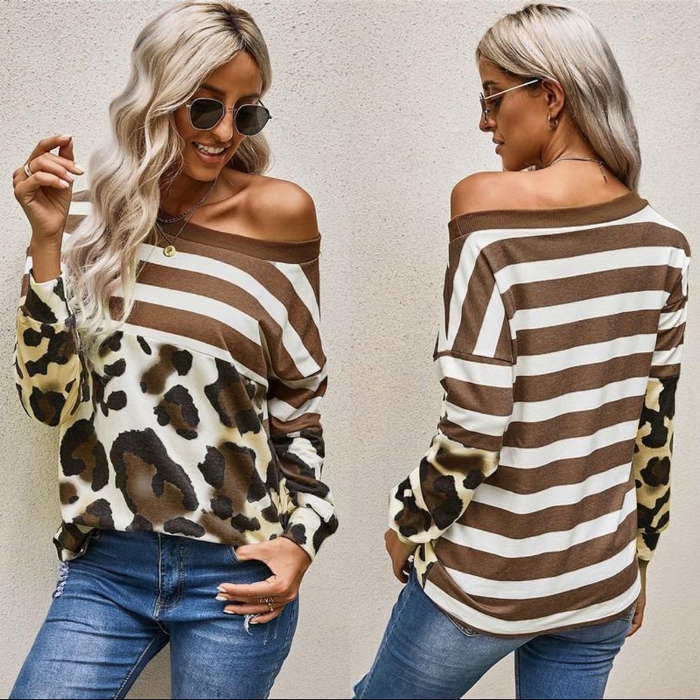 IF ONLY COLOR BLOCK LONG SLEEVE - RUST - Picture 2 of 6